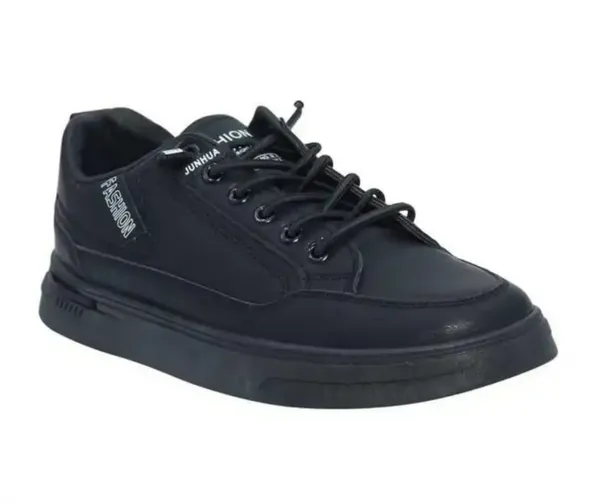 Men's Medium Width Black Synthetic Round Toe Lace-Up Closure Casual/Sport Sneakers